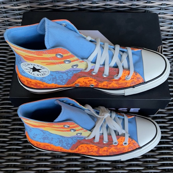 Converse Ctas Hi Magma Orange/Sea MENS - Picture 4 of 16